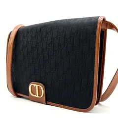 【良品】 ChristianDior クリスチャンディオール CDロゴ金具 ショルダーバッグ トロッター キャンバス ポシェット ポーチ ブラック 黒 レディース メンズ ユニセックス 男女兼用のサムネイル