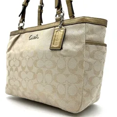 ✨良品✨ Coach Vintage y2k Medium canvas signature toot bag grey Tan men's コーチ シグネチャー トートバッグ