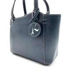 【良品】Kitamura キタムラ オールレザー チャーム ハンドバッグ トートバッグ レザー ブラック 黒 レディース ユニセックス