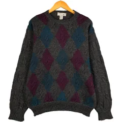 古着 tricots st.raphael ダイヤ柄 ウールニットセーター メンズM相当 ヴィンテージ/eaa595863