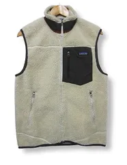 ☆【1点限り】パタゴニア レトロ フリースベスト patagonia Classic Retro-X Vest アイボリー カーキ色 メンズ  Sサイズ■管理番号L29504AWS26-251114-2.5K（990）