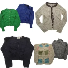 古着卸 まとめ売り モヘア混 カーディガン セーター 6枚セット (レディース ) ケーブル編み 襟付き 星 中古 古着 NC6340