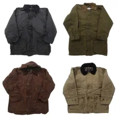 古着卸 まとめ売り オイルド ジャケット MIX 4枚セット (メンズ M ) バブアー風 裏地チェック コーデュロイ 中古 古着 NC6328