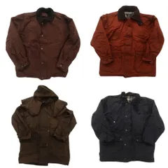 古着卸 まとめ売り オイルド ジャケット MIX 4枚セット (メンズ M ) ケープ バブアー風 襟コーデュロイ 中古 古着 NC6324