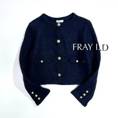 ck41 FRAY I.D リンクスクロップドニットカーディガン 長袖　金ボタン　カーディガン　ジャケット　ノーカラー　ショート丈