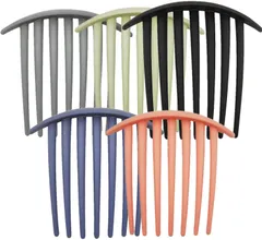 【特価セール】フレンチ かんざし コーム ヘアアクセサリー ツイストコーム ヘアアクセサリー インナー 時短 ジュエリー 歯 7枚歯 [5個セット] アクセサリー 簡単 盛り髪 まとめ髪 (B) 髪留め 髪飾り 夜会巻き