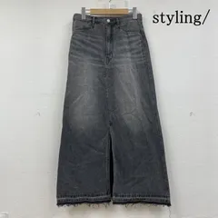 スタイリング デニム ロング スカート Aライン ジップフライ 無地 スリット入り カットオフ加工 切りっぱなし レディース 0 ISItems【USED】【古着】【中古】50146925のサムネイル
