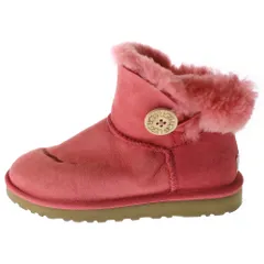 UGG (アグ) ボタン ショート ムートンブーツ ピンク US7/24.0cm 3352