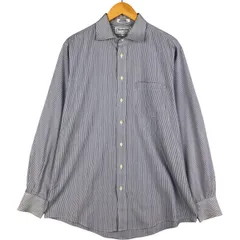 古着 バーバリー Burberry's BURBERRYS OF LONDON ワイドカラー 長袖 コットンストライプシャツ USA製 メンズL相当/eaa600565