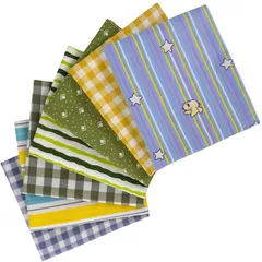 7枚 チェック ストライプ柄 布 おしゃれ 手芸 生地 はぎれ 綿100% 手芸用 パッチワーク 布セット ハンドメイド