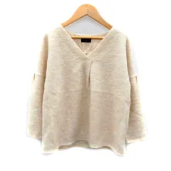 シップス SHIPS ニット セーター 長袖 Vネック 無地 ウール混 モヘヤ混 ライトベージュ /SY7