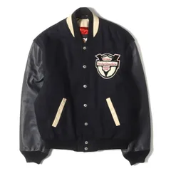 HARLEY-DAVIDSON ハーレーダビッドソン スタジャン ブラック サイズ:M | FLモデル 50周年記念 | 90s タズマニアンデビル 袖レザー メルトン スタジャン | アウター ジャケット ブルゾン | 90年代 古着 ヴィンテージ【中古】