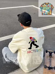 ARC'TERYX(アークタリクス) 最新モデルのビッグフット アルファベットカラーロゴ 男女兼用カップル向けショートスリーブ T シャツ