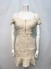 1800 DAZZY デイジー　キャバクラ　ドレス　総レース　スパンコール　キラキラ　マーメイド　タイト　フロントジップ　キャバドレス　L