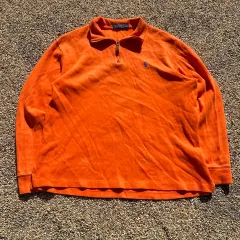 ポロラルフローレン オレンジ ハーフジップ ニット