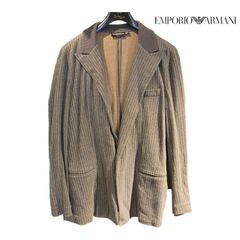 ARMANI COLLEZIONI キャメル ヘリンボーンリネンジャケット 48 - メルカリ