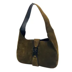 Ferragamo　フェラガモ　ガンチーニ　スエード　カーキ　ワンショルダーバッグ
