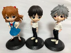 e❌エヴァンゲリオン❌　アスカ　&　シンジ　&　カヲル　制服　QPosket　フィギュア
