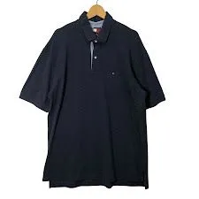 90's vintage 90年代 ヴィンテージ TOMMY HILFIGER トミーヒルフィガー 半袖 ポロシャツ ワンポイント刺繡 オーバーサイズ ビッグシルエット ホンコン製 XLサイズ ネイビー