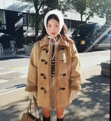 (海外配送)裏地 ファー スウェード ダッフル ジャケット コート