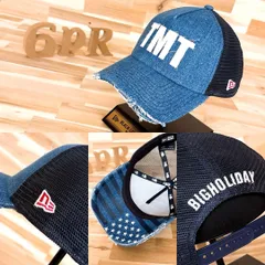 レア/廃番【ニューエラ×ティーエムティー】コラボ ダメージ デニム キャップ 紺