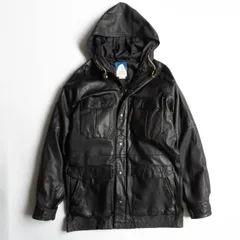 【雰囲気抜群】Sierra Designs 【レザー ダウン マウンテンパーカー】 M ブラック ジャケット シエラデザイン 25090655