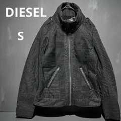 DIESEL ディーゼル ジャケット Sサイズ Y2K ダメージ加工 ステッチデザイン ブラック ナイロン