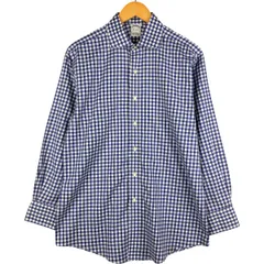 古着 ブルックスブラザーズ Brooks Brothers Est.1818 ギンガムチェック ワイドカラー 長袖 コットンチェックシャツ/eaa600554