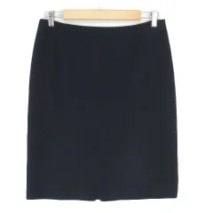 B&Y ユナイテッドアローズ BEAUTY&YOUTH ビューティー&ユース スカート タイト ストレッチ スリット ウール混 M 紺 ネイビー