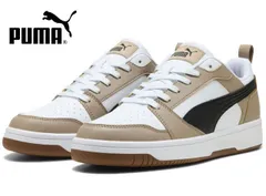 プーマ 392328 PUMA REBOUND V6 LOW メンズスニーカー ローカットスニーカー バスケットシューズ 運動靴 紐靴 ユニセックスモデル リバウンド V6 ロウ 靴 52 プーマホワイト/プーマブラック/アイスコーヒー 24.5～28cm