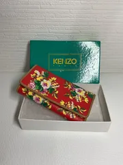 中古美品正規品　KENZO ケンゾー　キーケース　4連　花柄　レッド　レザー