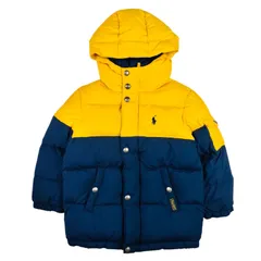 良品★POLO Ralph Lauren・ポロラルフローレン キッズ ポニー刺繍 フード付き フルジップボタン比翼仕立て ダウンジャケット ユニセックス(4T/110㎝)チルドレン キッズダウンジャケット 秋冬物 アウター トップス ブランド 子供服