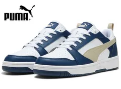 プーマ 392328 PUMA REBOUND V6 LOW メンズスニーカー ローカットスニーカー バスケットシューズ 運動靴 紐靴 ユニセックスモデル 男女兼用 紳士 リバウンド V6 ロウ 靴 55 プーマホワイト/デザートダスト/ブルー