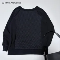 【UNITED ARROWS／ユナイテッドアローズ】 キルティング切り替え スウェットトップス ブラック レディース