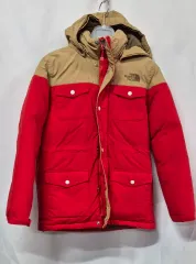 THE NORTH FACE ザ・ノース・フェイス レッド/ベージュ グースダウン ダウン ジャケット 140