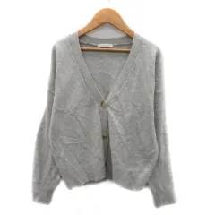 エージーバイアクアガール AG by aquagirl カーディガン ミドル丈 Vネック 無地 ウール混 M ライトグレー /YK41