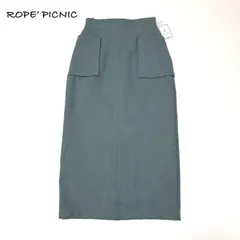 【ROPE’ PICNIC／ロペピクニック】 フロントポケット タイトスカート ブルーグリーン 36サイズ 新品タグ付き S