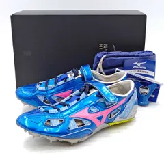 ミズノ インクススプリント コイケオリジナル 陸上スパイク 24cm Sブルー Fピンク 8MQ15110 MIZUNO 短距離用 ランスパのサムネイル
