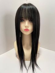 フルウィッグ人毛100%人毛ウィッグ医療ウィッグロングストレート広い