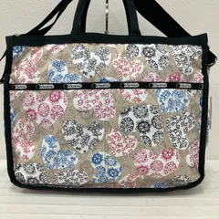 5789　 LeSportsac レスポートサック　2way　ショルダーバッグ　ワンショルダー　肩がけ　斜めがけ　クロスボディ　紐調節可能　ハンドバッグ　トートバッグ　手持ち　手提げ　ハート　花　植物　総柄　ベージュ　黒　ブラック