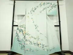 十日町友禅 訪問着 作家物 阿部佳雪 暈し染め 地紙花文 165cm 十日町友禅 訪問着 作家物 阿部佳雪 暈し染め 地紙花文