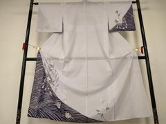 8371 アンティーク着物 単衣仕立て 蜻蛉 ススキ柄 - メルカリ