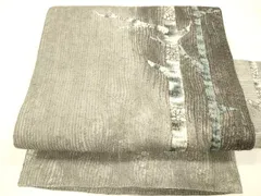 平和屋着物＊夏物　九寸名古屋帯　樹木文　銀糸　正絹　逸品　DAAZ4263cm
