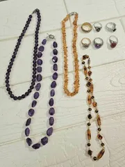 Ｉ【まとめ売り】イミテーション アクセサリー おまとめセット10点 ネックレス 指輪 ジュエリー 宝石