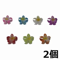 プルメリア 花のクリップ プラスチック 7COLORS アジアン バリ島 ハワイアン雑貨 フランジパニ リゾート ヘアアクセサリー ヘアクリップ お花クリップ 髪留め 髪飾り フラダンス ウエディングパーティ 結婚式 レジン 2個セット 22077_2PCS