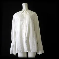 ローリーズファーム LOWRYS FARM キャンディースリーブ オーバー ブラウス シャツ 落ち感 とろみ 比翼ボタン 長袖 F 白 ホワイト