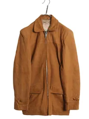 【お得なクーポン配布中!】 60s USA製 マクレガー 本革 レザー ジャケット メンズ S 程 ヴィンテージ フルジップ ヌバック スウェード ライナー付き ハーフ コート 茶