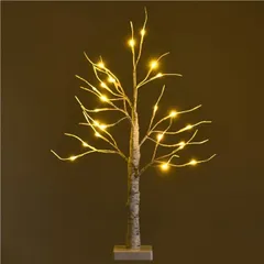 【新着商品】ツリー 高さ60cm 24LED ウェルカムツリー 枝ツリー 白樺 ヌードツリー クリスマス インテリア ブランチツリー 間接照明 卓上 飾り 北欧 COSTWAY おしゃれ バレンタインデー ギフト(60cm-LEDライト付き)