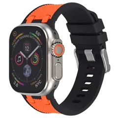 【在庫セール】アップルウォッチ バンド バイカラーのシリコン時計ベルト 42mm 44mm コンパチブル 45mm 49mm スポーツバンド 防水性と耐汗性 柔らかい 肌にやさしい 耐摩耗性 交換ベルト Series Ultra 9 [MABEKS] 8 7