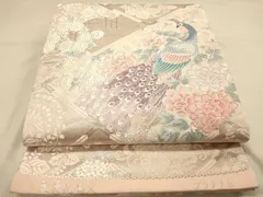 平和屋着物◎六通柄袋帯　唐織　慶長花鳥文　プラチナ箔　正絹　逸品　DAAY4345jm